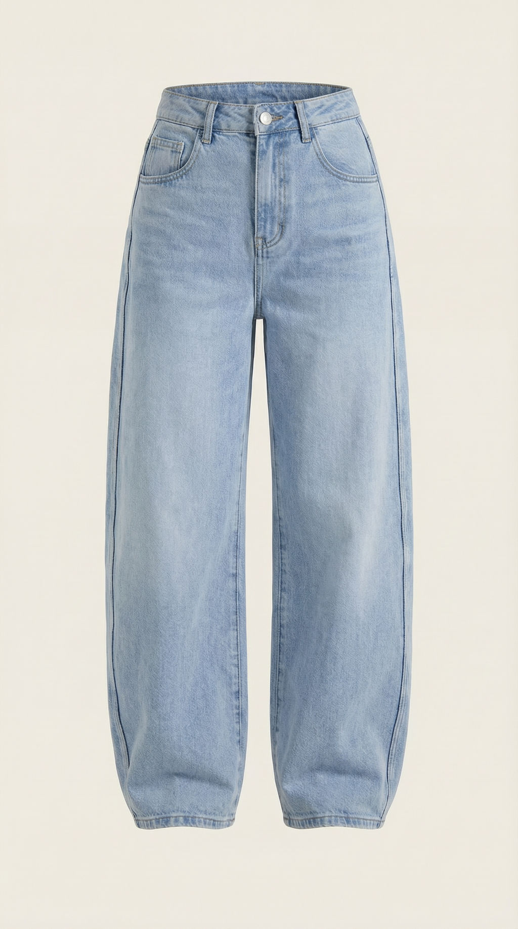 Jeans da donna a gamba larga con chiusura a bottone