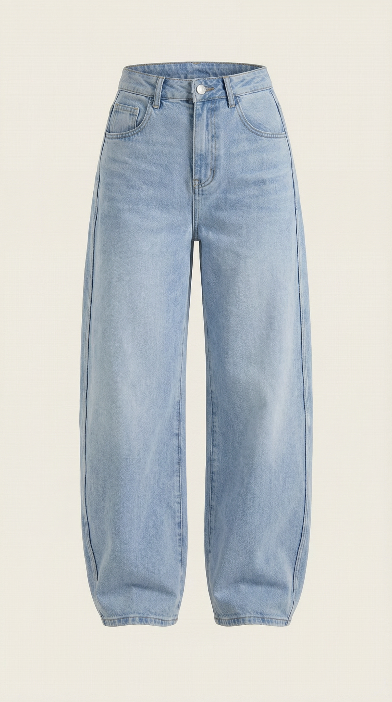 Jeans da donna a gamba larga con chiusura a bottone